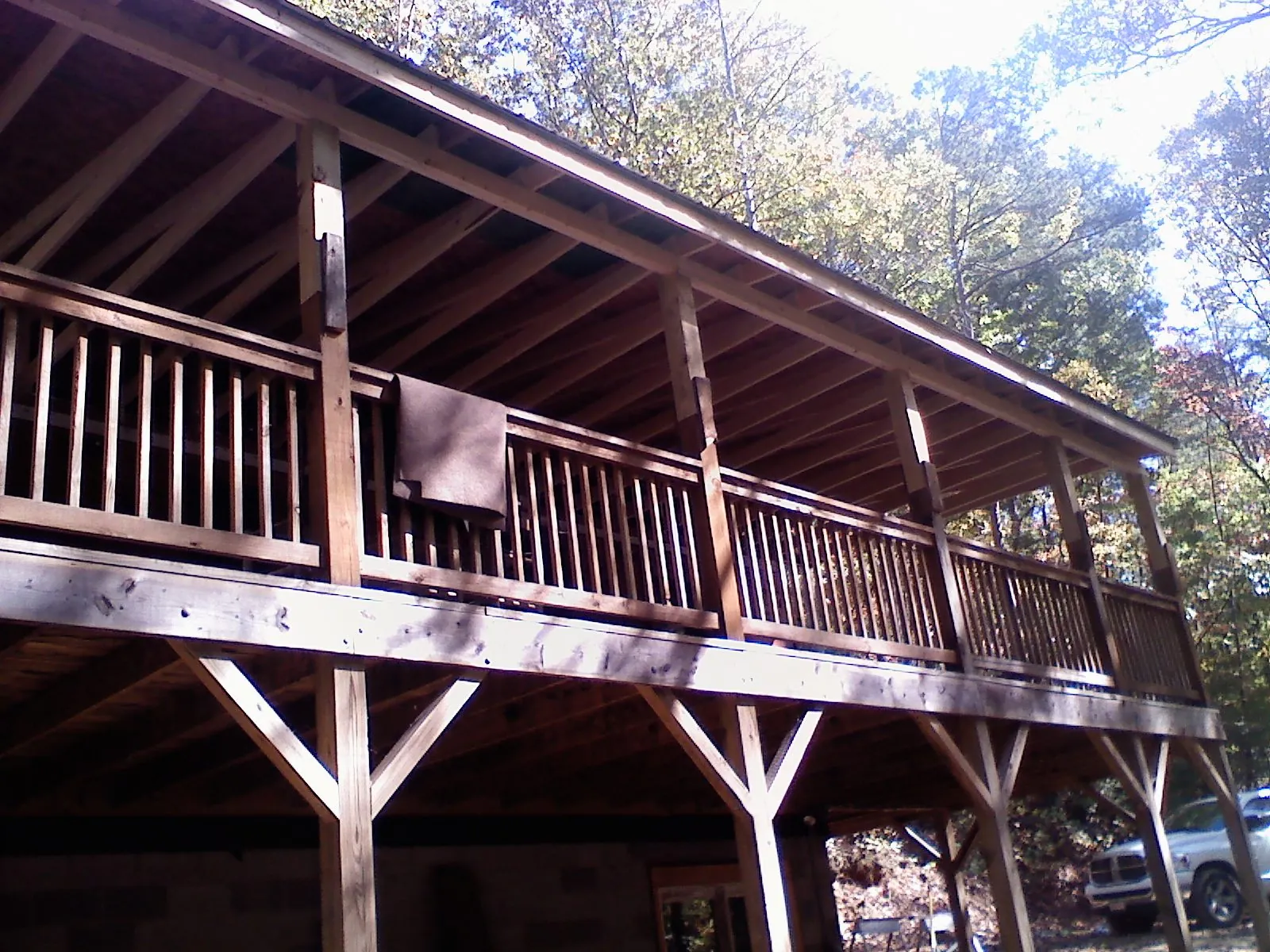 Timber framing under a new elevated porch and deck — Roof Leak Repair in Little Elm by Roofing Brothers